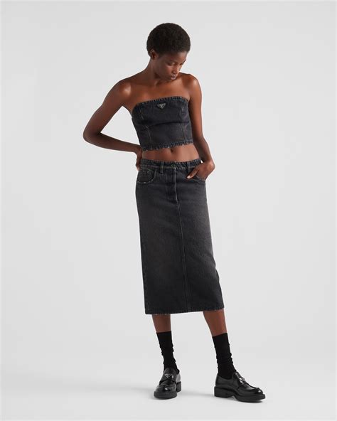 prada gonna skirt|prada denim skirt.